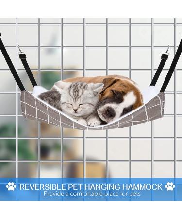 Pedgot 3 Pack Reversible Cat Hammock | Adjustable Straps & Hooks | Double-Sided Pet Cage Bed | Small Animals & Pets | 23.6 x 20 inches - Buy Online on GoSupps.com