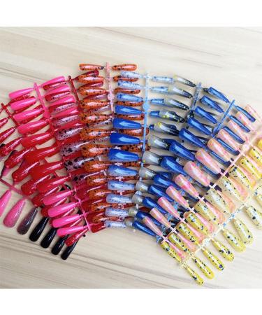 dijiusidy 24 Pieces Nails T Shape Extra Long Full Wrap False Nail Tips Women Decor Fingernail Supply Manicure Accessory blue print - Buy Online on GoSupps.com