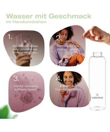 Waterdrop Starter Set Glass - 600ml Bottle + 18 Sugar-Free Microdrinks | 6 Fruity Varieties | Eco-Friendly & Carbon Dioxide Safe - Buy Online on GoSupps.com