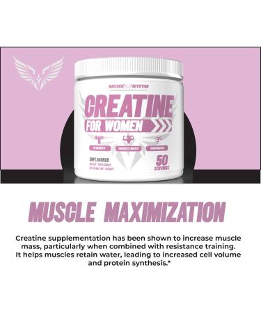 Maverick Nutrition Creatine for Women - Creatine Monohydrate for Women - May Help to Increase Lean Muscle Mass Reduce Recovery Time & More - Creatina - 50 Servings - Unflavored - Buy Online on GoSupps.com