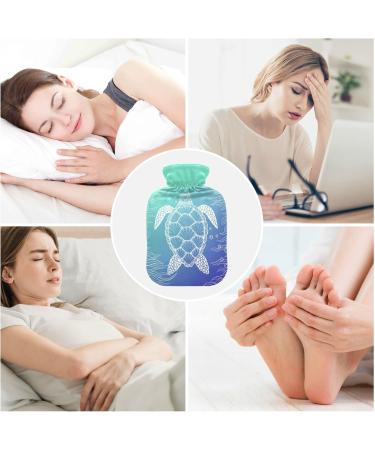 Turtle Sea Hot Water Bottle 1L - Pain Relief for Headaches Back Pain & Cold Hands/Feet - Cozy Cover Included - Buy Online on GoSupps.com