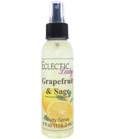 Grapefruit And Sage Body Spray (Double Strength) 4 ounces Body Mist for Women with Clean Light & Gentle Fragrance Long Lasting Perfume with Comforting Scent for Men & Women Cologne with Soft 4 Fluid Ounces (Double Strength)