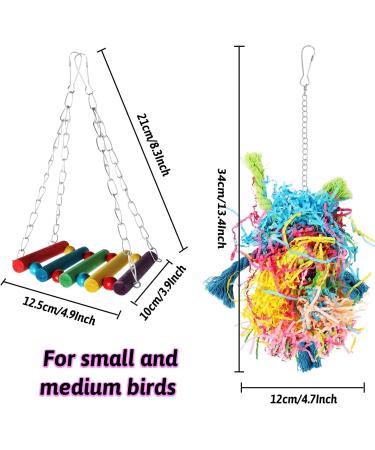 Quozio Parrot Toys | Natural Wood Bird Toys Hanging Bells Swings & Ladders for All Birds - International Shipping - Buy Online on GoSupps.com