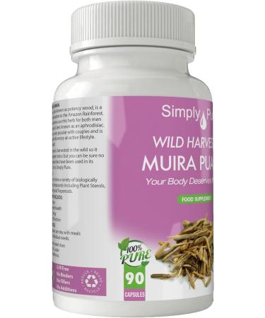 Wild Harvested Vegan Muira Puama 90 Capsules - 100% Natural, Gluten Free, GM Free - Buy Online on GoSupps.com