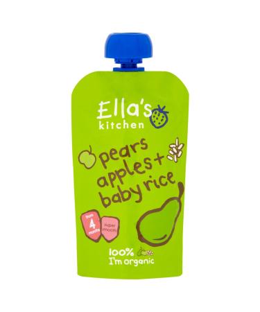 Ellas Kitchen Organic Pears Apple and Baby Rice 120 g Apple 120g