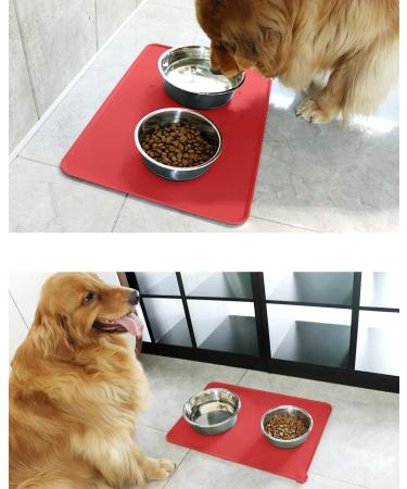 Buy Toplory Waterproof Non-Slip Silicone Feeding Mat for Dogs & Cats - 53x37cm Red | International Shipping Available - Buy Online on GoSupps.com