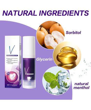 Purple Toothpaste Teeth Whitening Foam Stain Removal Extra Whitening Removes Stains Color Correcting Toothpaste Mouth Cleaning Care - Buy Online on GoSupps.com