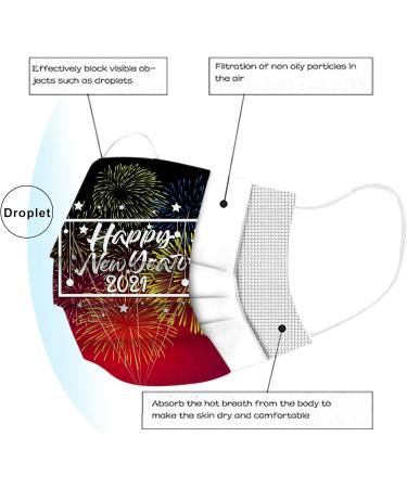 50PCS Disposable Face_Mask for Women Adult Man Red Candy Cane Tree Santa Print Design Face_Mask 3Layer Breathable Protection Layer Adjustable_Masks with Nose Clip and Ear Loops - Buy Online on GoSupps.com