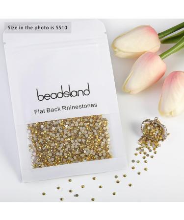 Buy Beadsland 1440 Pieces Flat Back Rhinestones - Gold SS10 Nail Crystals for Stunning Nail Art - Buy Online on GoSupps.com