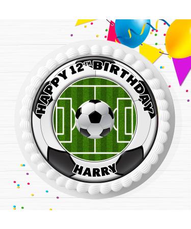 FOOTBALL PERSONALISED 7.5 INCH EDIBLE ICING CAKE TOPPER DECORATION FB800 - Buy Online on GoSupps.com