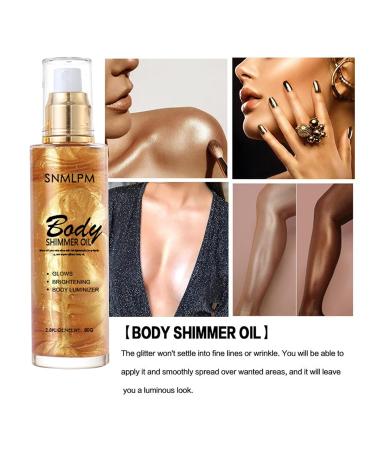 Shimmer Body Oil - Highlighting Liquid Glow Luminizer | Moisturizing Face Serum & Body Oil for Dry Skin - Pack of 2 - Buy Online on GoSupps.com