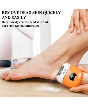 Rechargeable Electric Callus Remover - Foot File & Pedicure Tool with 3 Grinding Heads 2 Speed for Men & Women - Effective Dead Skin & Callus Removal (Orange - Buy Online on GoSupps.com