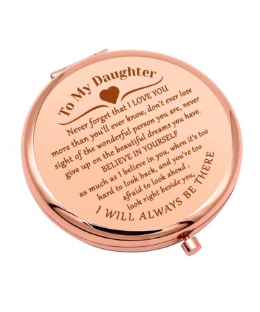 Daughter Gift from Mom Inspirational Birthday Gift for Daughter Compact Mirror for Daughter Stepdaughter Graduation Gift for Daughter Travel Makeup Mirror for Bonus Daughter Christmas Wedding Gift - Buy Online on GoSupps.com