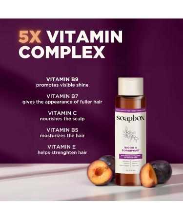 Soapbox Biotin & Superfruit Shampoo & Conditioner Set | Vegan Sulfate-Free Paraben-Free Color Safe Hair Care | 16 oz Each - Buy Online on GoSupps.com