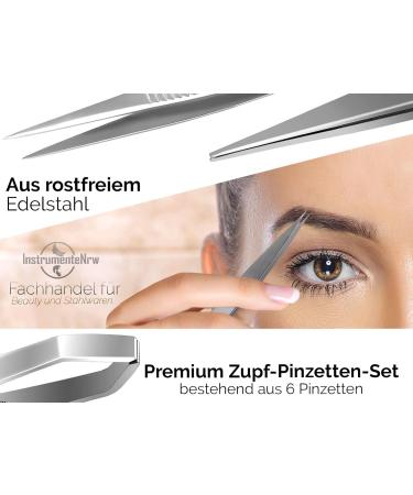 Professional Eyebrow Tweezers Set - Slanted Pointed & Straight Tweezers with Case | Best for Precision Grooming & Hair Removal - Buy Online on GoSupps.com