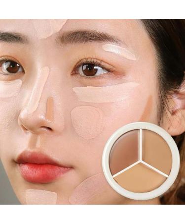 Tri-Color Concealer Make Up 3 Steps To Face Sculpting Tricolor Concealer Tri-Color Concealer Palette Waterproof Foundation Full Cover Concealer Palette Corrects Dark Circles - Buy Online on GoSupps.com
