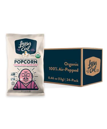 LesserEvil Himalayan Pink Salt Organic Popcorn Premium Quality Minimally Processed No Vegetable Oil 0.46 Oz Pack of 24 Himalayan-Pink-Salt 0.46 Ounce (Pack of 24)