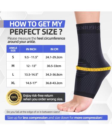 2 Pack Ankle Support for Sprained Ankle Plantar Fasciitis Relief Achilles Tendonitis Support Ankle brace Support for Men & Women Ankle Compression Socks Support for Ligament Damage Sports L Black - Buy Online on GoSupps.com