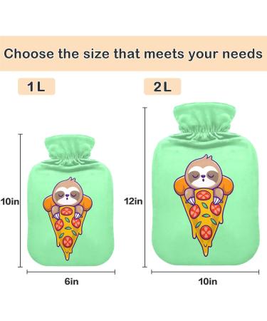Buy Naanle Sloths Sleep on Pizza Hot Water Bottle - 2L Transparent for Pain Relief & Therapy | Perfect for Bed & Hot/Cold Use - Buy Online on GoSupps.com