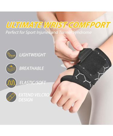 Carpal Tunnel Wrist Brace - Adjustable Compression Support Strap for Men & Women | Elastic Wrist Wraps for Sports Weightlifting & Arthritis Relief - Buy Online on GoSupps.com