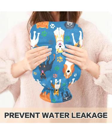 Hot Water Bottles with Dog Cover - 2L Pain Relief Bags for Pregnant Women & Bed Warmer - Buy Online on GoSupps.com