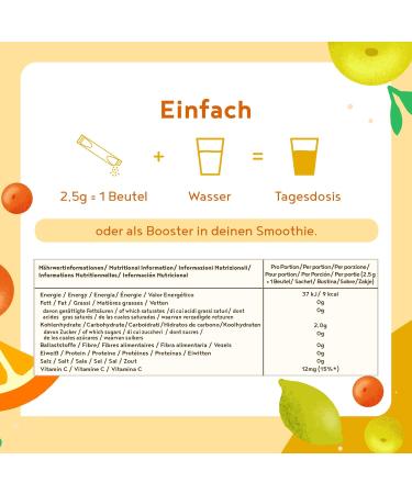 Turmeric & Orange Nutrition Shot - Immune System Booster Beverage Powder with Vitamin C - 20 Shots/Box - Buy Online on GoSupps.com