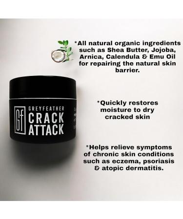 Greyfeather Crack Attack Hand Cream - Best Moisturizer for Dry Cracked Hands & Feet | Miracle Repair Cream for Skin Irritations - Buy Online on GoSupps.com