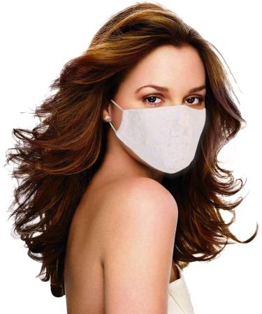 Buy Reusable 3-Ply Cotton Cloth - Washable Beige Lace Print | Eco-Friendly International Shipping - Buy Online on GoSupps.com