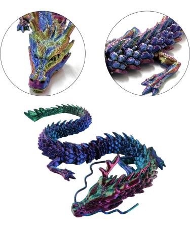 1PCS 3D Printed Dragon Aquarium Decorations Ornaments Landscape Fully Articulated Crystal Dragon Toy Flexible Joint Dragon Executive Desk Toy Home Office Decoration - Buy Online on GoSupps.com
