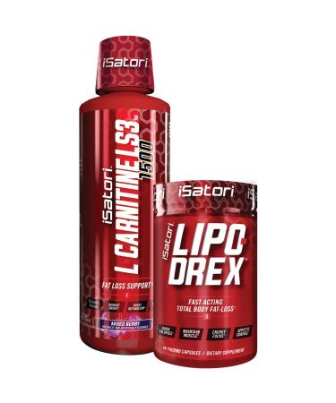 iSatori Lipo-Drex Fat Loss Thermogenic Formula - Fast Acting Weight Loss -Appetite Suppressant (60 Capsules) L-Carnitine Liquid Fat Burner and Metabolism Activator- Mixed Berry (32 Servings)