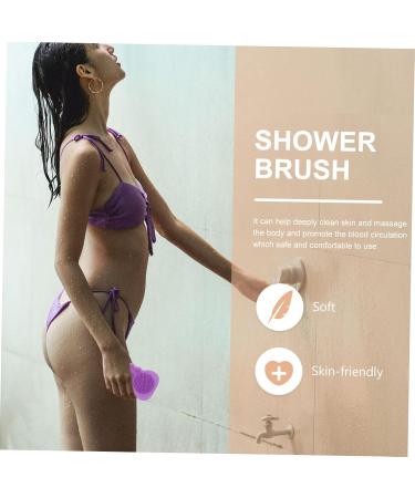 Collbath Silicone Shampoo Brush - Scalp Massage Brush for Easy Hair Wash - 11.5x6cm Purple - Best Bath Washers for Ultimate Scalp Care - Buy Online on GoSupps.com