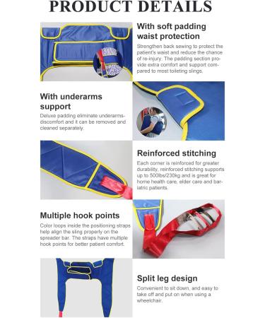 Divided Leg Sling for Elderly Disabled Patient Hoist Sling Use with Patient Lifts and Ceiling Hoists for Paralyzed Elderly and Disabledload-230Kg/507Lb L Large - Buy Online on GoSupps.com