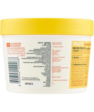  Garnier Garnier Nutrient Fructis Hair Food Mask 3-in-1 Vegan Formula for Dry Hair Banana 490 ml - Buy Online on GoSupps.com