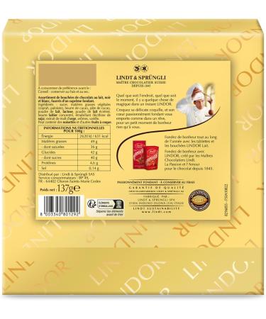 Lindt - Boite Cadeau LINDOR - Assortiment de Chocolats au Lait Noir 60% et Blancs - C ur fondant 137g - Buy Online on GoSupps.com