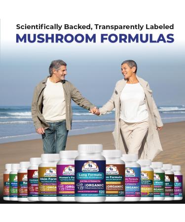 CANCER SCIENCES Lung Health & Wellness Supplement USDA Certified Organic Mushrooms Extract 1 500 mg Extra Strength High Potency 40% Beta-Glucans Immune Support Healthy Lungs Booster 120 Capsules Lung Formula - Buy Online on GoSupps.com