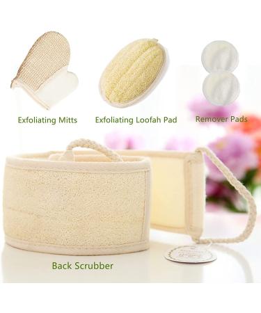 ATTEASAY Exfoliating Loofah Back Scrubber - 5 Pack | Eco-Friendly Biodegradable Body Scrubber Set for Women and Men - Buy Online on GoSupps.com