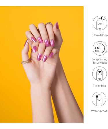 DANNI & TONI Cosmic Bloom Pink Metallic Mirror Nail Wraps - 28 Salon-Quality Gel Stickers - Buy Online on GoSupps.com