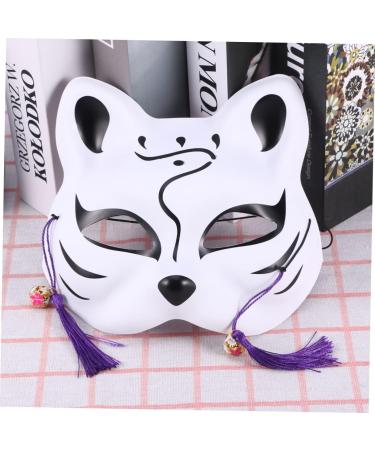 Vintorky Japanese Animal Masks - Cat & Fox Half Face Cosplay for Carnival & Halloween Decorations - Buy Online on GoSupps.com
