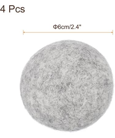 sourcing map 4 Pcs Wool Dryer Balls 2.4 Inches Wool Laundry Dryer Balls for Reducing Clothing Static and Wrinkles Light Grey 2.4" Light Grey - Buy Online on GoSupps.com