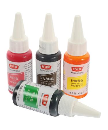 ULTECHNOVO 4 Food Coloring Cookie Decorating Cake Decorating Cake Baking Supplies Cake Kit Cake Decoration Christmas Decor Brown Decor Egg Decorating Kit Egg Coloring Kit Water Tool Liquid Assorted Color 3x9.7cm