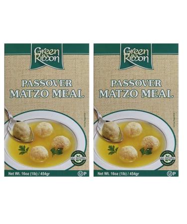 Green Ribbon Matzo Meal Kosher for Passover 16 oz 2 Pack Total 32 OZ 1 Pound (Pack of 2)