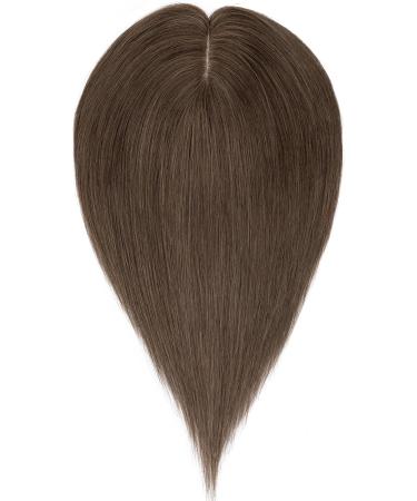 Silk-co 10inch Hair Topper for Thinning Hair Women Clip in Real Remy Human Hair Extensions Top Piece Base Size 10 * 12cm Silk+Lace Base (#02 Dark Brown) 10 Inch #02 Dark Brown - Buy Online on GoSupps.com
