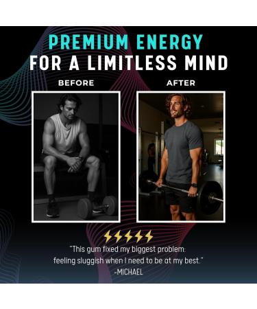 Big Gum Energy & Focus 80mg Caffeine + 40mg L-Theanine + 80mg Alpha GPC Nootropic Chewing Gum for Focus Energy & Execution ICY Mint 10 Pieces (2 Pack) Gym & Work Execution. - Buy Online on GoSupps.com