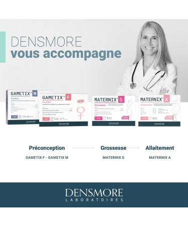 Densmore - MATERNIX G Pregnancy Vitamins - Folic Acid Pregnancy Supplement - Specific for pregnant women - Fatigue Memory and Immunity - 30 capsules - 1 month cure - Made in Europe - Buy Online on GoSupps.com