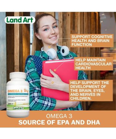 Omega-3 Supplement 120 Mini Soft Gels 150mg EAP + DHA for Kids and Adults non-GMO Gluten Free - Made in Canada - Buy Online on GoSupps.com