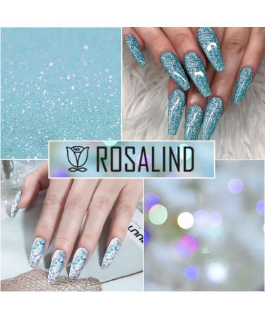 ROSALIND Blue Poly Nail Gel Set - 6 PCS Nail Extensions Gel, Clear Glitter Jelly Poly Nails, White Blue Sparkle Art - 15ML - Buy Online on GoSupps.com