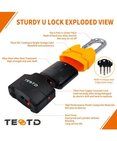 4ft Bike Chain Lock | Heavy Duty Anti-Theft Security Lock 10mm Thick | Bright-Colored Cut Proof Moped Lock w/ 4 Keys | Updated Version - Buy Online on GoSupps.com