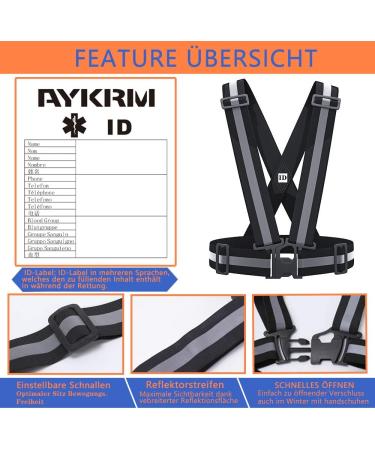 Buy Aykrm Adjustable Reflector Safety Vest for Jogging Running & Biking - Reflective Vest for Adults & Kids - Black - Buy Online on GoSupps.com