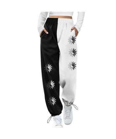 Parachute Pants Y2K Women Cargo Pants Baggy Cargoose Track Pants Streetwear Vintage Jeans Pants 90s E-Girl Streetwear Cargo Pants Y2K Sports Pants Lang Lock 01-Dunkelgrau L