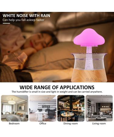 Rain Cloud Humidifier with Remote Controller | 7 Light Colours | Timer | 3-in-1 Aroma Diffuser | Multifunctional Mushroom Rain Lamp | Wood Finish - Buy Online on GoSupps.com